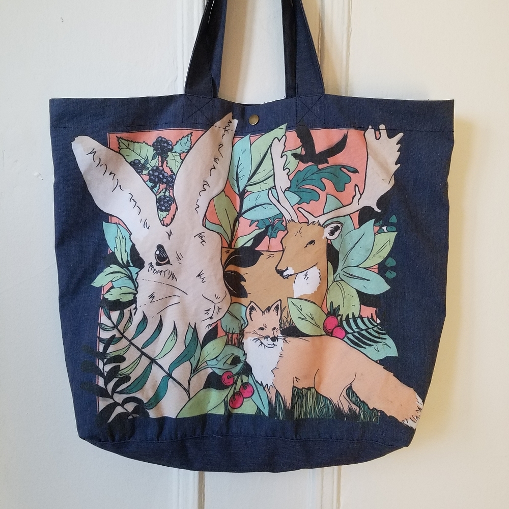 Woodland Animal Large Tote Bag